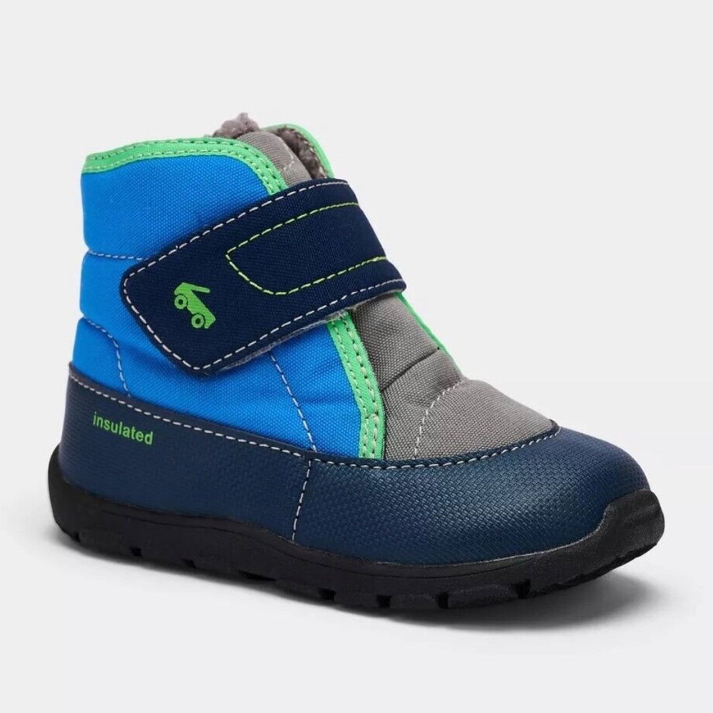 NEW Toddler Boy’s Blake Boots Shoe Insulated Snow Blue NWT SIZE 7